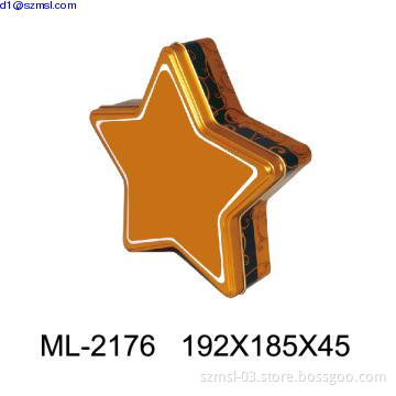 five star shape tin box